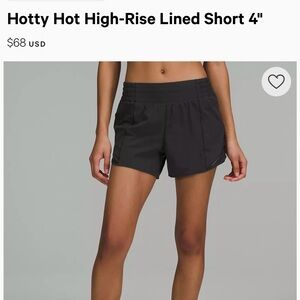Lulu lemon hotty 4 inch shorts